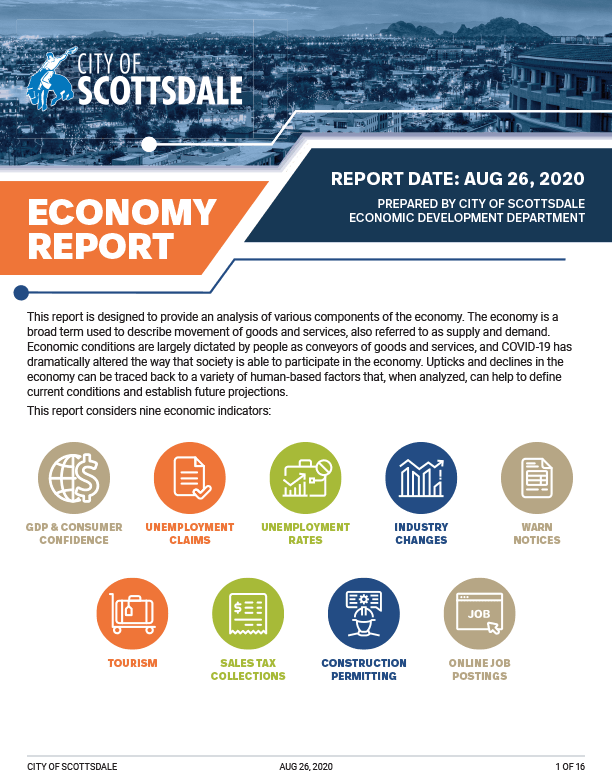 Cover image of Scottsdale Economic Report - 2020 August report