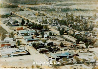 Aerial view of Scottsdale in 1936.