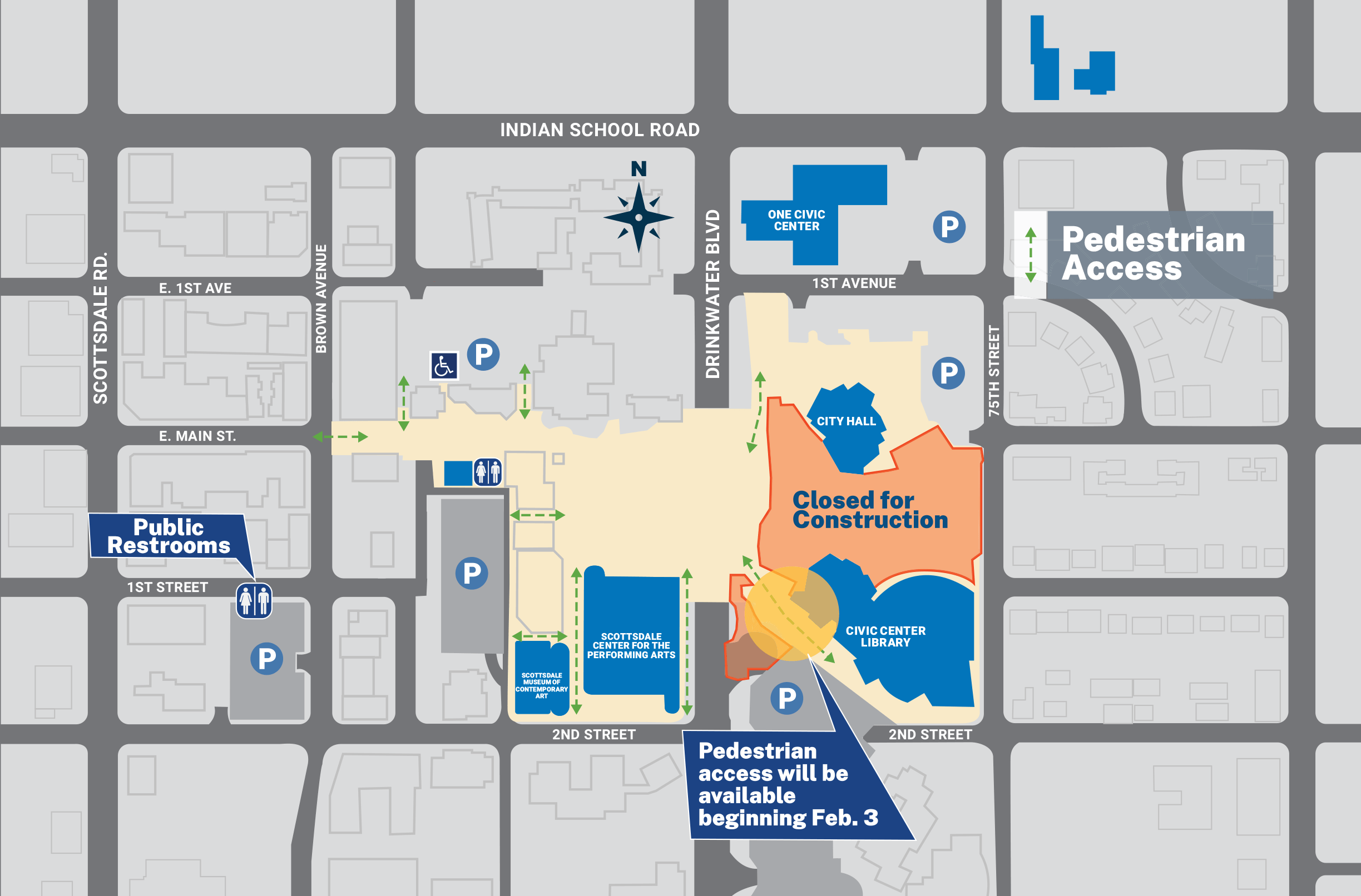 Scottsdale Civic Center Jan 22 Public Access Map