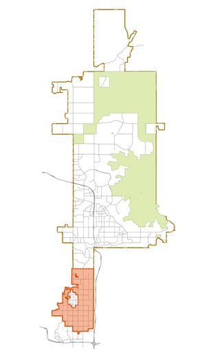 Map highlighting the Southern Scottsdale Area Plan