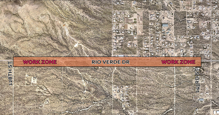 aerial image with outline showing effected area
