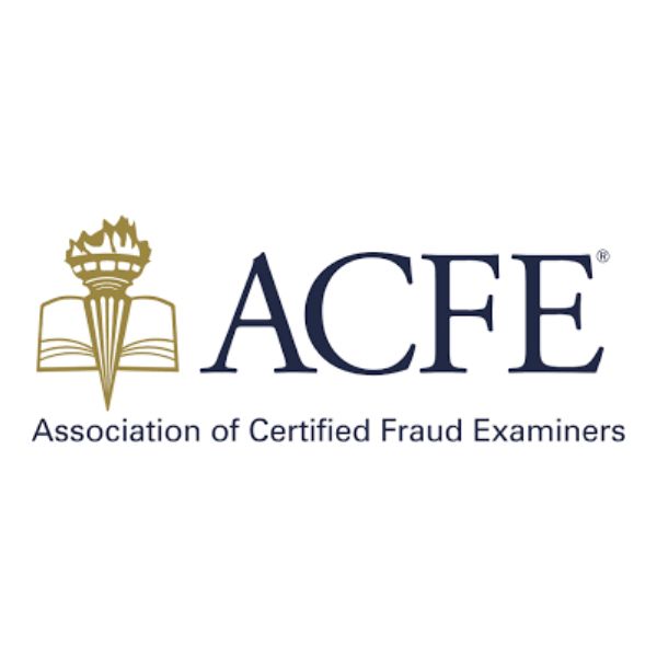 Association of Certified Fraud Examiners logo with torch and open book