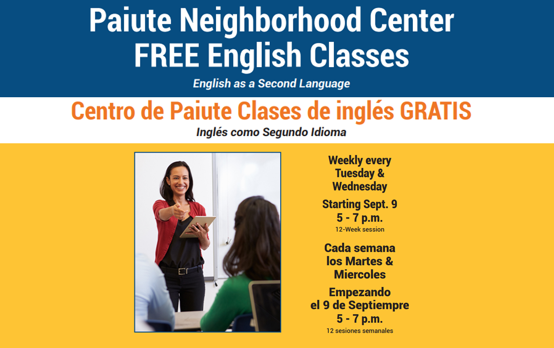 Woman teaching a class of people English