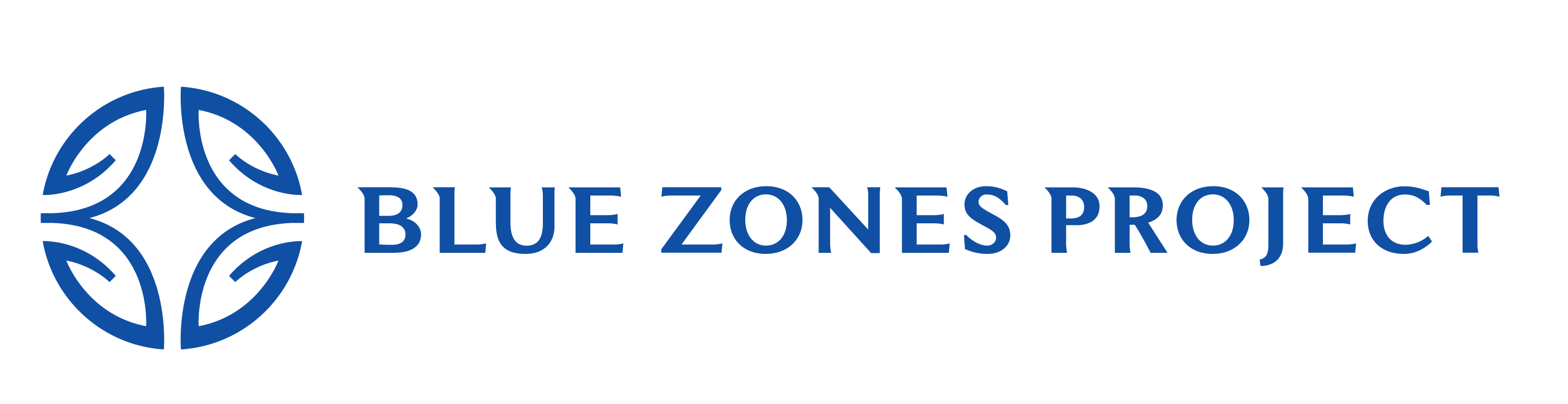 Blue circular leaf symbol with text “Blue Zones Project.”