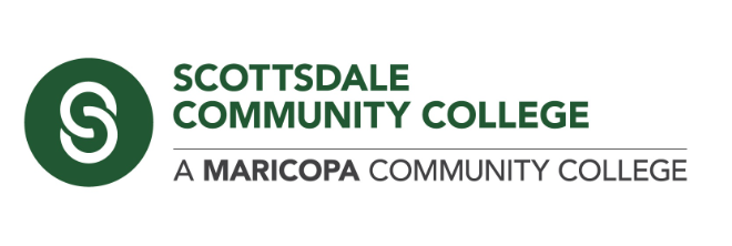 Green double-S emblem with text “Scottsdale Community College, A Maricopa Community College.”