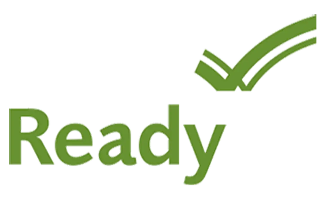 Green ‘Ready’ logo with a checkmark swoosh above the word.