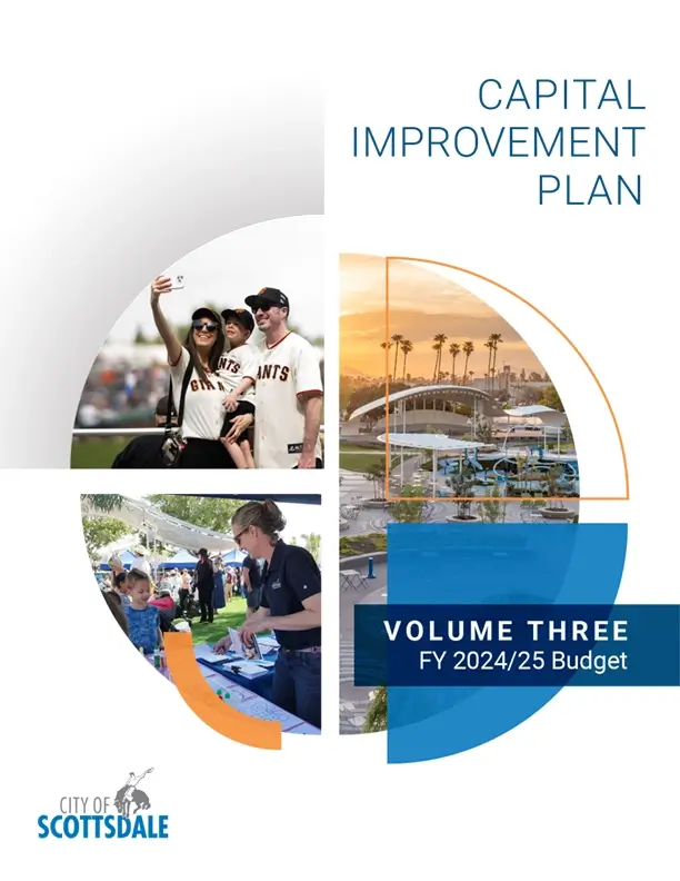 City of Scottsdale Capital Improvement Plan cover featuring community images and FY 2024/25 labeling.