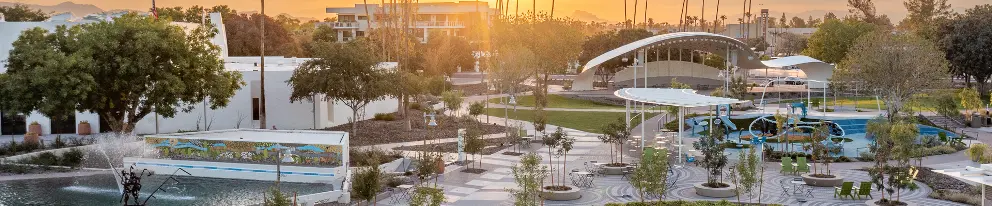 Civic Center and City Hall at sunrise