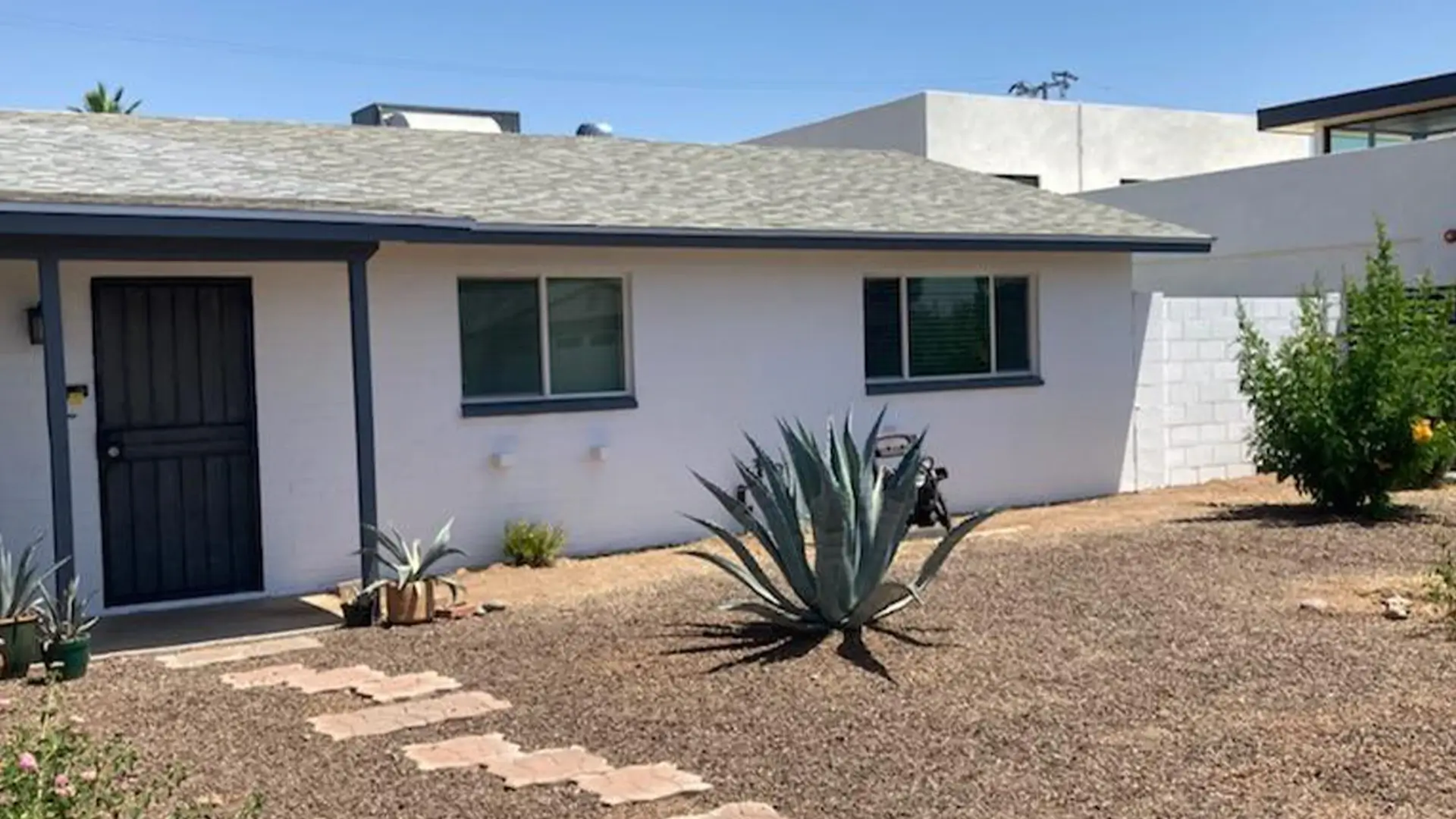 House with a fresh coat of white paint