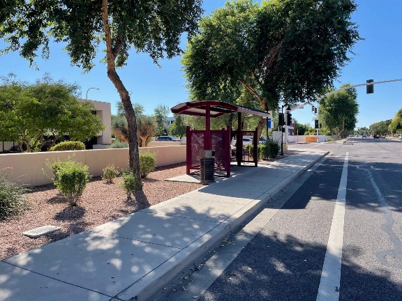 Scottsdale standard bus shelter and associated amenities
